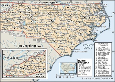 Map Of Counties In North Carolina